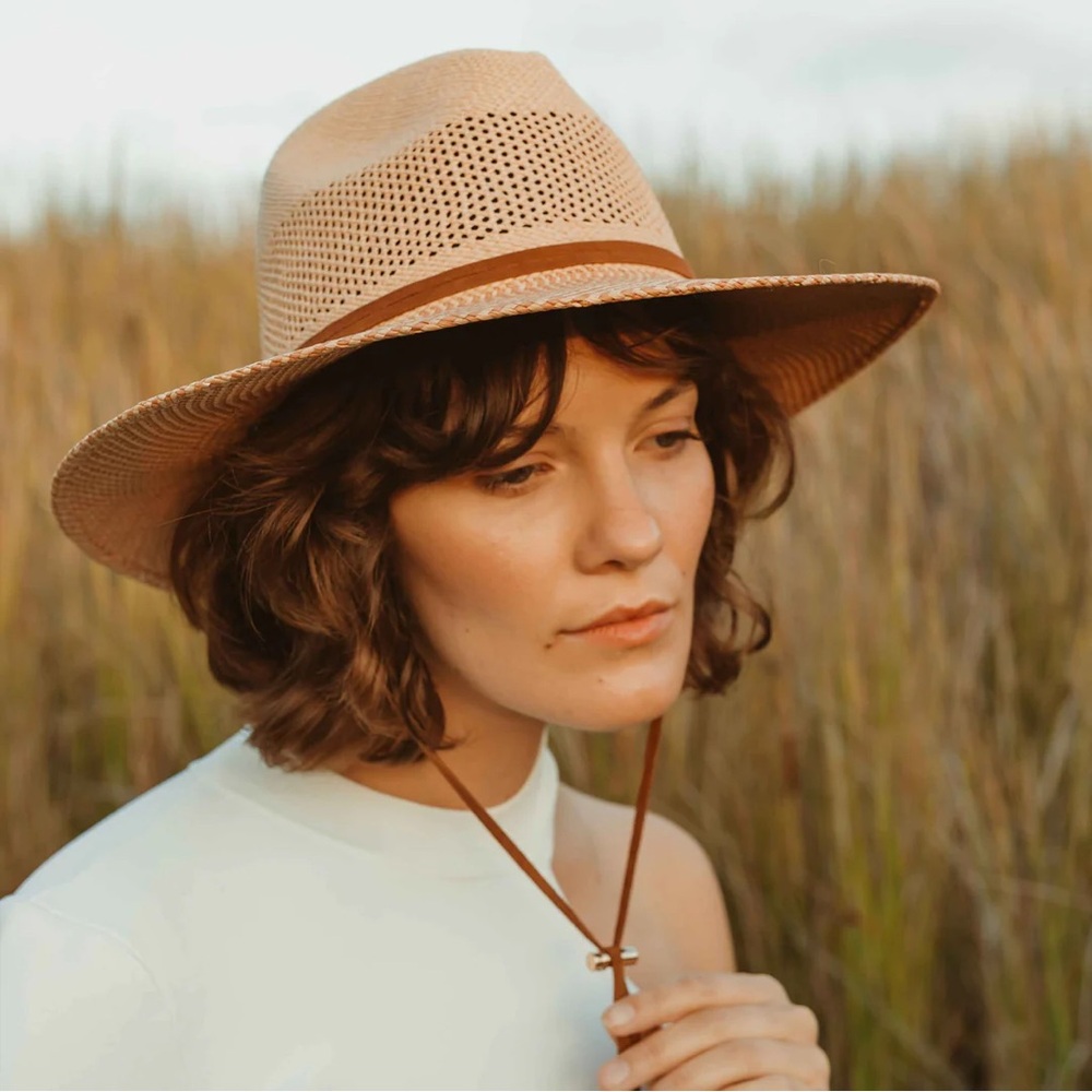 Freya Tan Wide-Brim Hat
